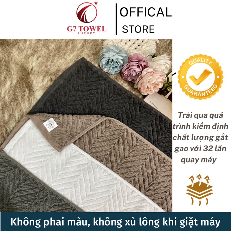 Thảm chân xương cá MOTTA FM250, 100% cotton nguyên sinh, kích thước 45 x 65 cm, 250 gram