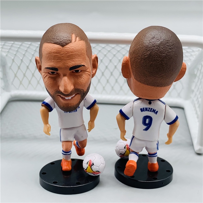 Mô Hình Cầu Thủ Bóng Đá Hoạt Hình 7cm Manchester United Cristiano Ronaldo Real Madrid Benzema Modric Salah Kane Haaland