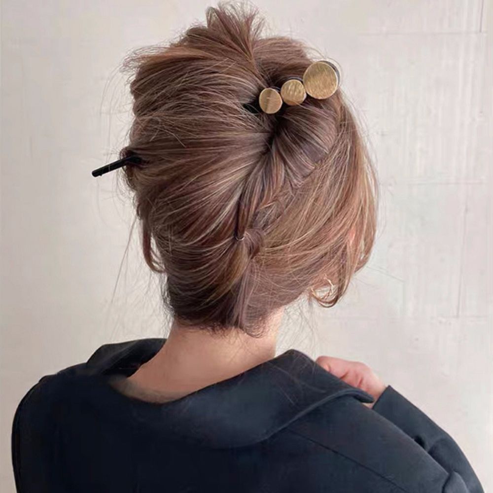 Trâm Cài Tóc Bằng Kim Loại Đính Ngọc Trai Đơn Giản Phong Cách Hàn Quốc Cổ Điển Cho Nữ