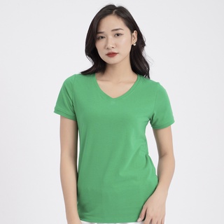 Áo thun nữ cổ tim - Xanh két