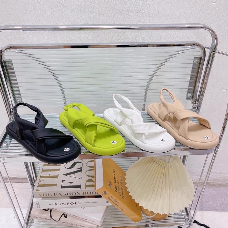 GIÀY SANDAL DA XOẮN GẤP FULL MÀU ĐẾ 2 PHÂN