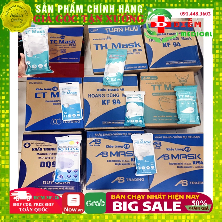 [CHÍNH HÃNG] Khẩu Trang 4D KF94 4 Lớp Kháng Khuẩn Xịn, Lọc Bụi Siêu Mịn Chuẩn FDA-CE