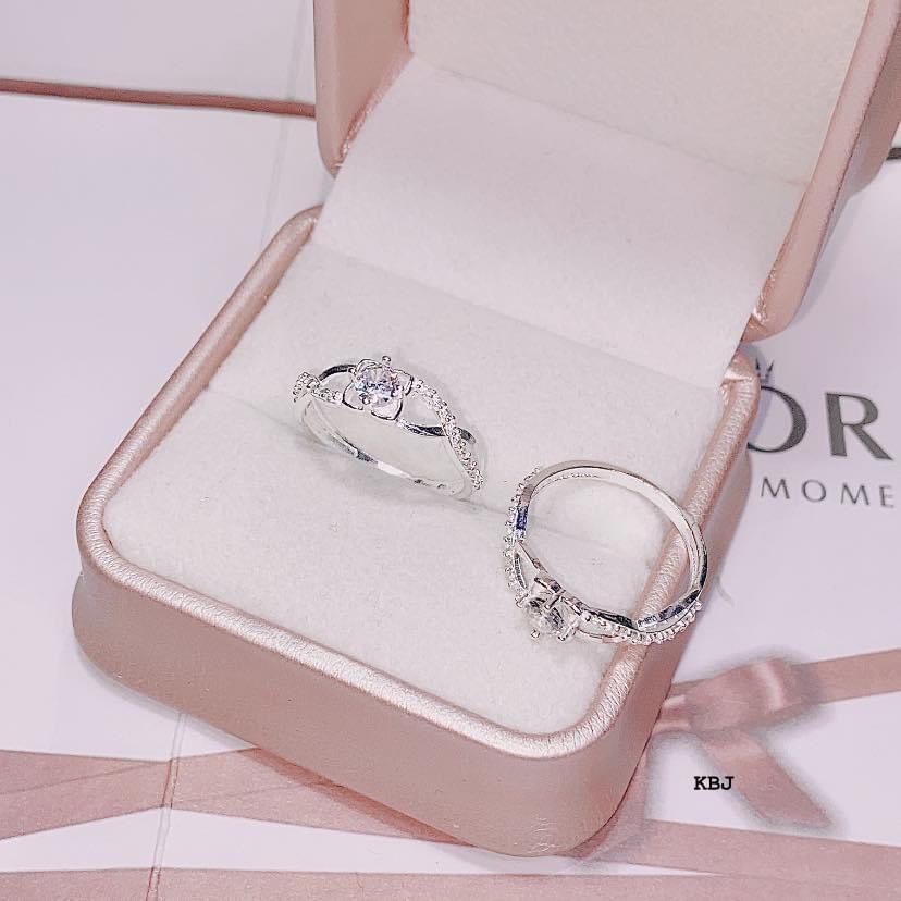 Nhẫn nữ bạc đẹp giá rẻ đính đá trắng tinh tế - Kho sỉ bạc Nhất Linh
