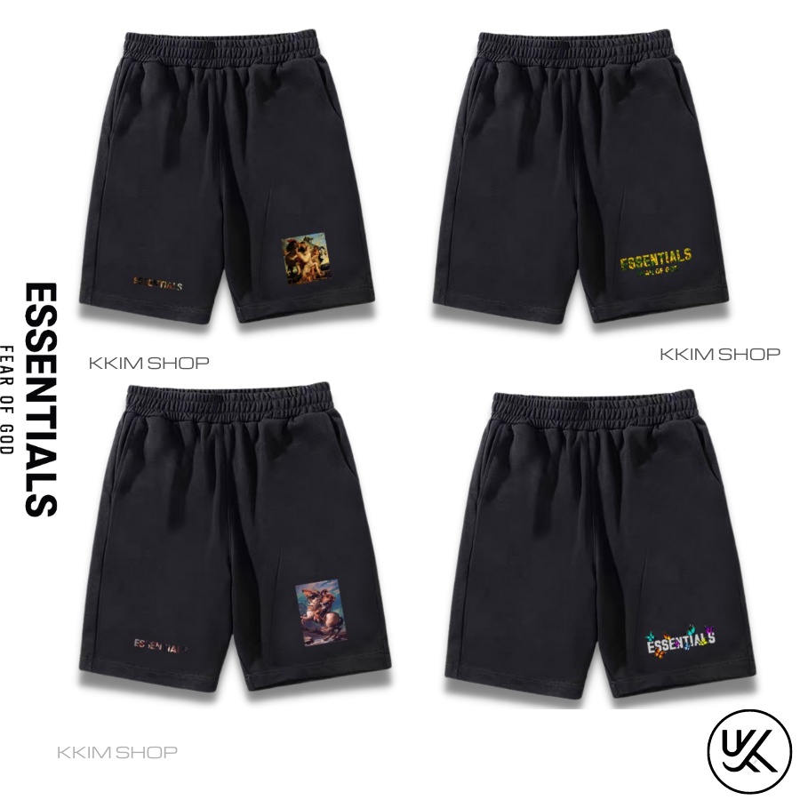 QUẦN SHORT ESSENTIALS Fear of God Nam Nữ, quần đùi thun unisex form rộng thể thao, lửng cộc ngắn mặc nhà KKIMSHOP