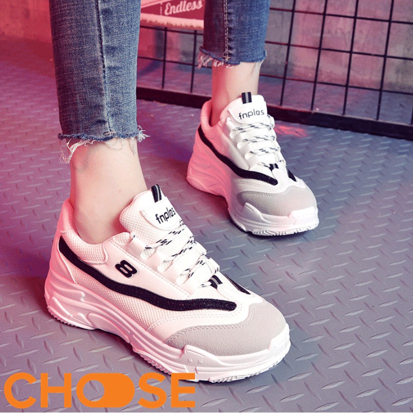 Giày Nữ Sneaker Choose Nữ Giày Thể Thao Độn Đế ULZANG Tăng Chiều Cao Viền Màu Cá Tính G29K1 | BigBuy360 - bigbuy360.vn