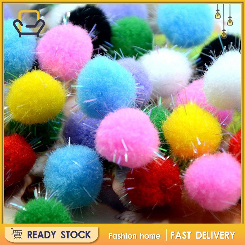100x Quả bưởi đầy màu sắc Các loại Đồ trang trí Poms thủ công DIY
