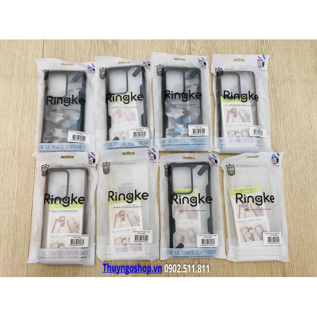 Samsung S20 Ultra / S20 Plus - Ốp lưng Ringke Fusion X - Camo - Smoke Black - Clear