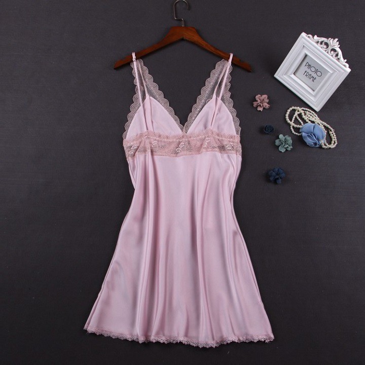 Váy ngủ đồ ngủ AMUSE V02 🔥SIEU SALE🔥 BIG SIZE 40tới 70KG đầm ngủ lụa hai dây sexy ren ngực cao cấp đẹp sale giá rẻ | BigBuy360 - bigbuy360.vn