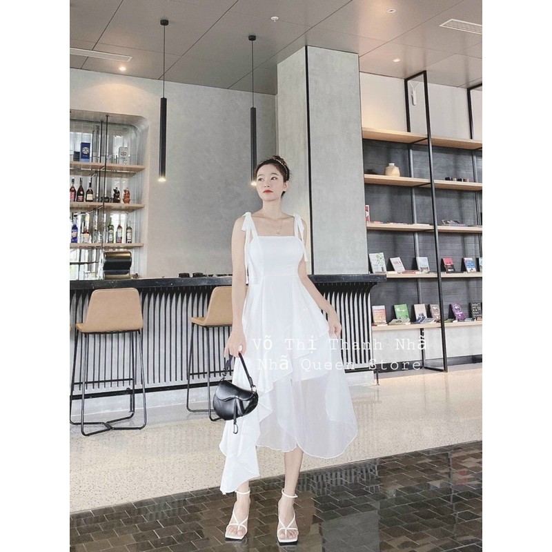 Đầm 2 dây xoè phối lưới lệch tà công chúa cao cấp- HÀNG THIẾT KẾ CAO CẤP - HÀNG AN ĐÔNG | BigBuy360 - bigbuy360.vn