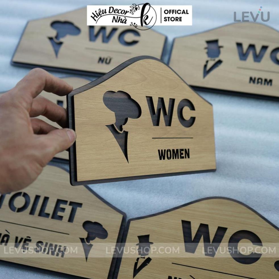 Bảng WC Toilet Vintage Decor Bằng Gỗ Cao cấp dán cửa phòng vệ sinh Nam Nữ độc đáo TL28 - Hiệu Nhà K