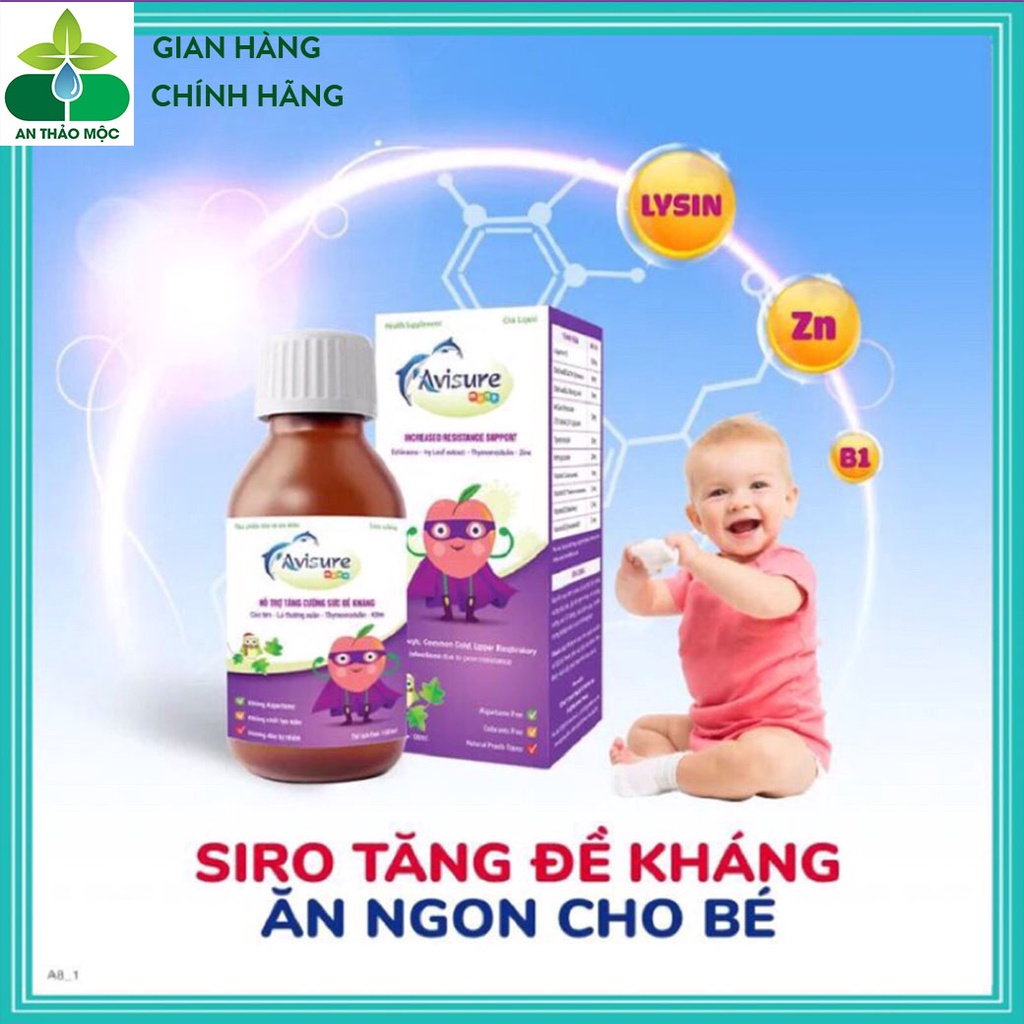 Siro Uống Avisure Muno Tăng Đề Kháng Tự Nhiên Tăng Cường Miễn Dịch Sức Khỏe Cho Bé.Chai 100ml