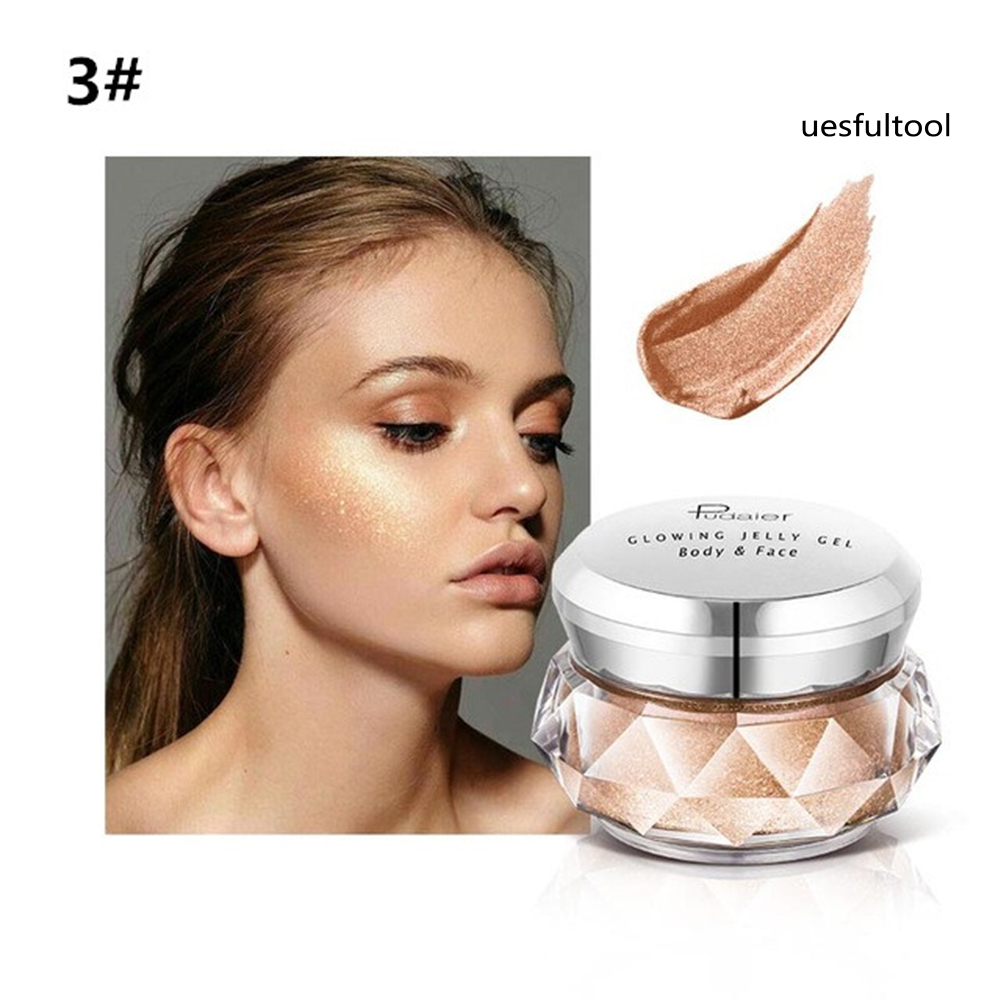 [UF]Pudaier 10g Jelly Face Highlight Liquid Eyeshadow Body Glitter Powder Cosmetic