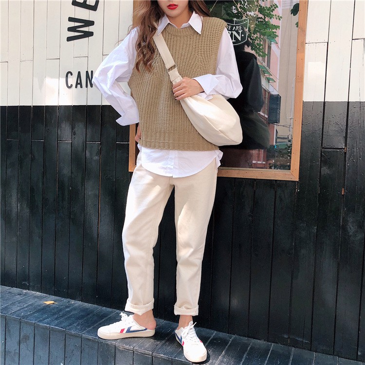 TÚI TOTE ĐEO CHÉO UNISEX NAM NỮ - VẢI CANVAS [ CÓ TÚI CON] MÀU BE - ĐEN - PHONG CÁCH ULZZANG