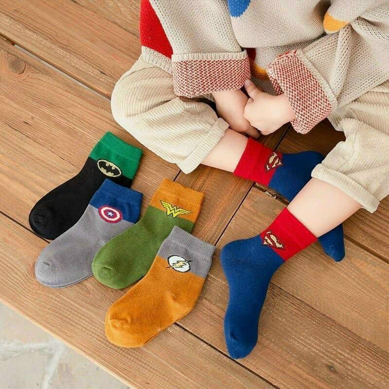 Set 10 Đôi tất Cao cổ Siêu Nhân cho bé
