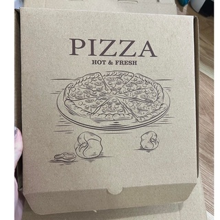 10 Vỏ Hộp Đựng Bánh Pizza Size 18x18x2cm Màu Trắng