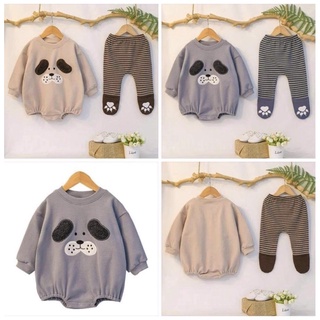 Set áo nỉ bông hình cún kèm quần