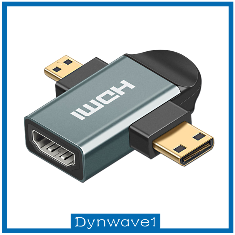 [DYNWAVE1]3in 1 HDMI Female to Mini HDMI Male + Micro HDMI Male Adapter