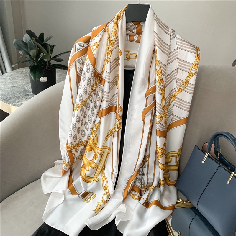 Khăn choàng lụa đi biển - Khăn choàng lụa thanh lịch size 90x180cm