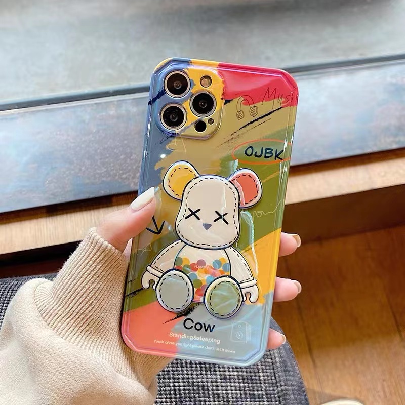 Ốp Điện Thoại In Hình Gấu 3D Sang Trọng Cho iphone 13 Pro Max i13 13pro 11ProMax i11 iX Xs XR 7plus 8plus Xs Max 12Pro 12 Pro Max