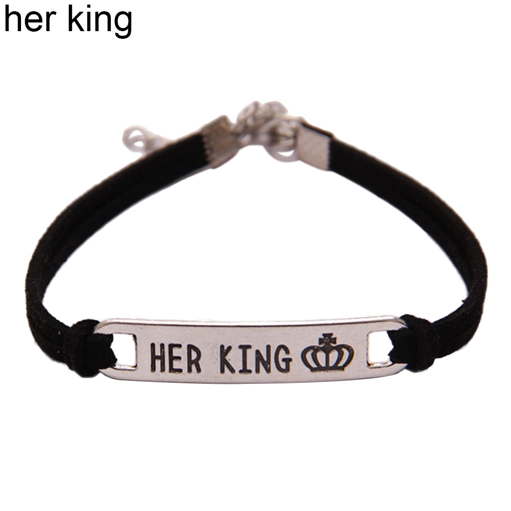 Vòng tay khắc chữ HIS QUEEN/HER KING cho cặp đôi tình nhân