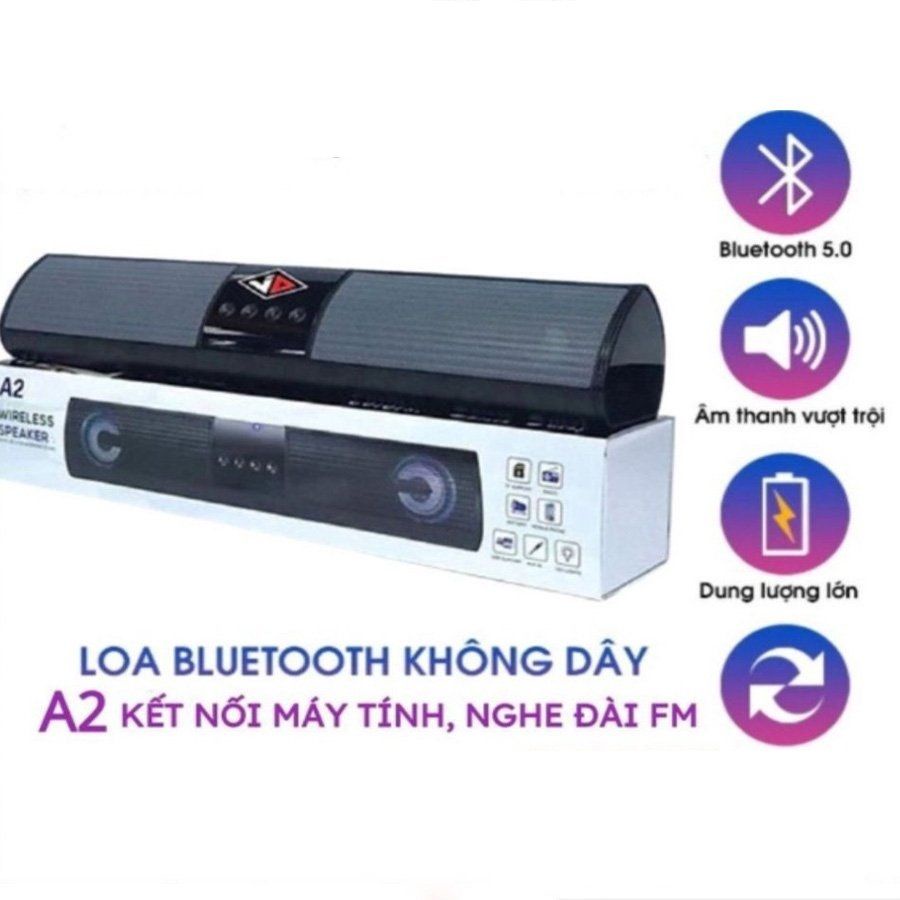 LOA BLUETOOTH DÀI A2 CẮM ĐƯỢC USB VÀ THẺ NHỚ