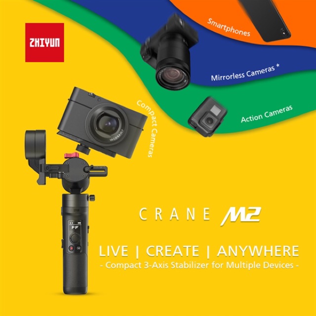 Zhiyun Crane M2 Gimbal chống rung đa năng cho gopro, máy ảnh và điện thoại