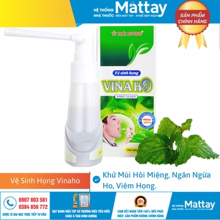 Vệ Sinh Họng Vinaho - Chai 20ml - Khử Mùi Hôi Miệng, Ngăn Ngừa Ho, Viêm Họng.