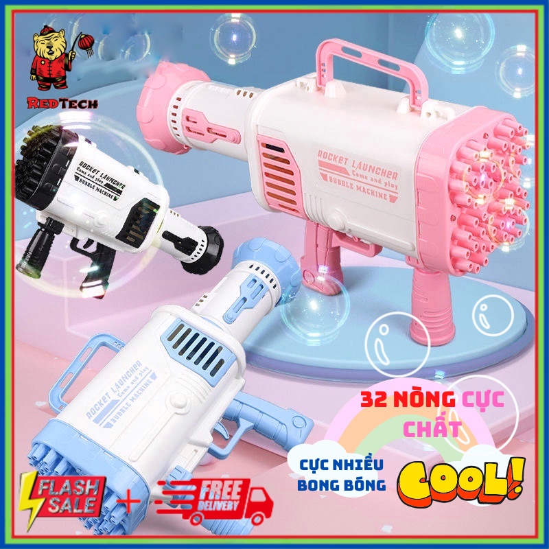 Súng Bắn Bong Bóng Xà Phòng 8,10, 32 nòng Siêu Mạnh RedTech