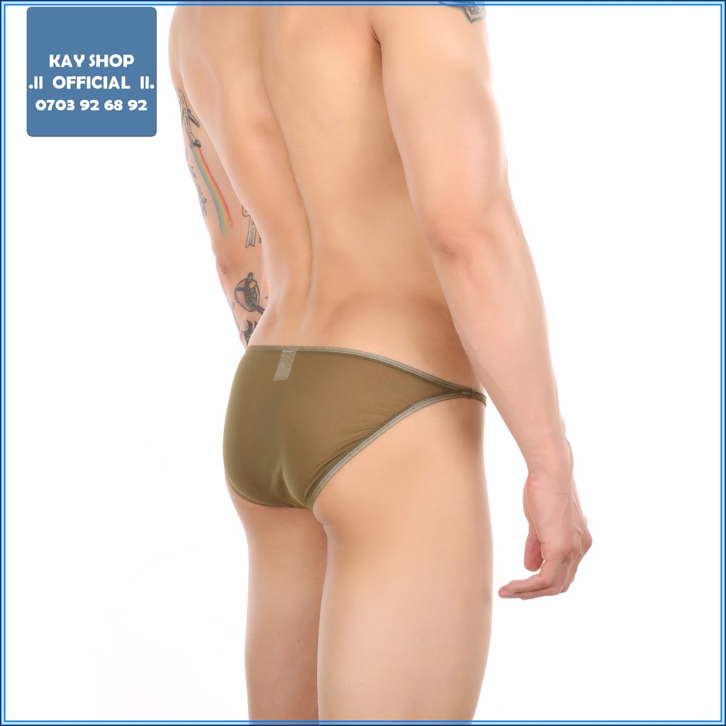 Quần lót tam giác mini bản nhỏ UzHOT lưới sexy xuyên thấu gợi cảm - Quần sịp nam khoe đùi tôn mông sexy quyến rũ0