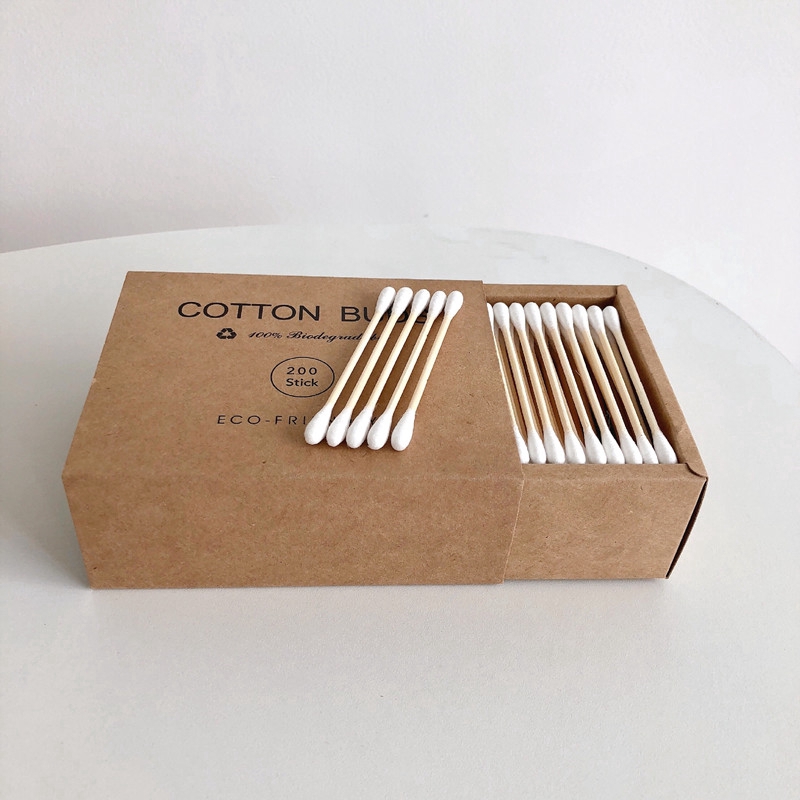 Hộp 100/200 Tăm Bông Tre Cotton