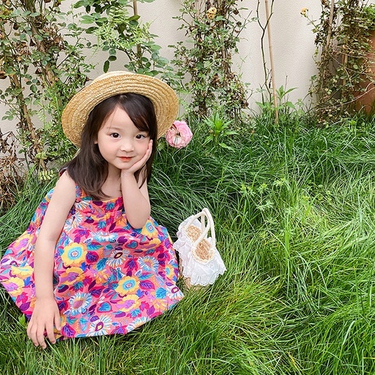Váy cho bé gái Đầm SáT NáCh In Hoa MùA Hè Cho Bé (1-6 TuổI)