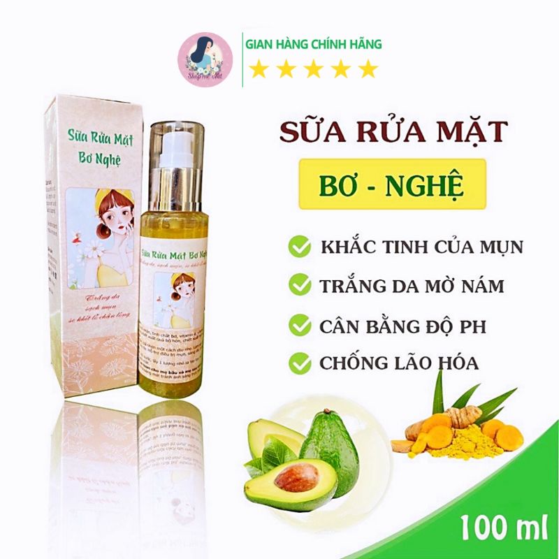 Sữa rửa mặt bơ nghệ Mộc Nhan Natural 100% thiên nhiên