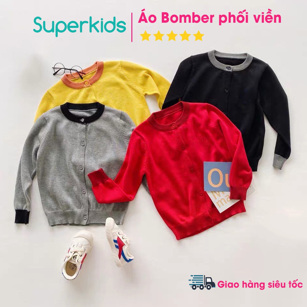 Áo Bomber phối viền in hoạt hình dễ thương cho bé 8-18kg QATE538