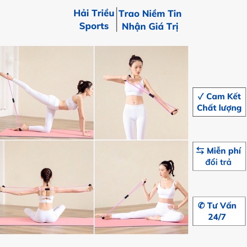 Dây kéo đàn hồi hình số 8 tập Yoga, dây kháng lực tập gym Hải Triều Sports