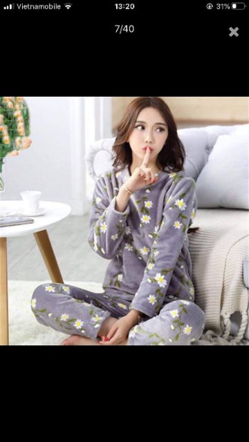 Bộ mặc nhà ngoài bông trong lót bông  hàng quảng châu cao cấp có từ sz M-XXL đặt hàng từ 2-3 tuần  chất lượng đảm bảo.