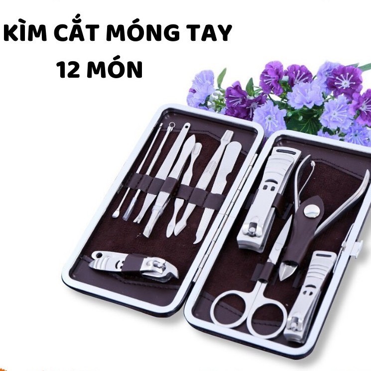 BỘ KÌM CẮT MÓNG TAY 12 MÓN CHẤT LIỆU THÉP KHÔNG GỈ CAO CẤP SIÊU TIỆN DỤNG