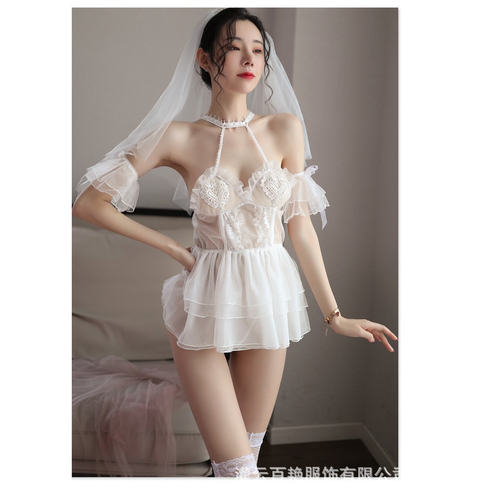 Váy ngủ sexy - Bộ cosplay cô dâu trắng hàng feesize G57 (BẢO KHÁNH - SEXY LADDY) | BigBuy360 - bigbuy360.vn