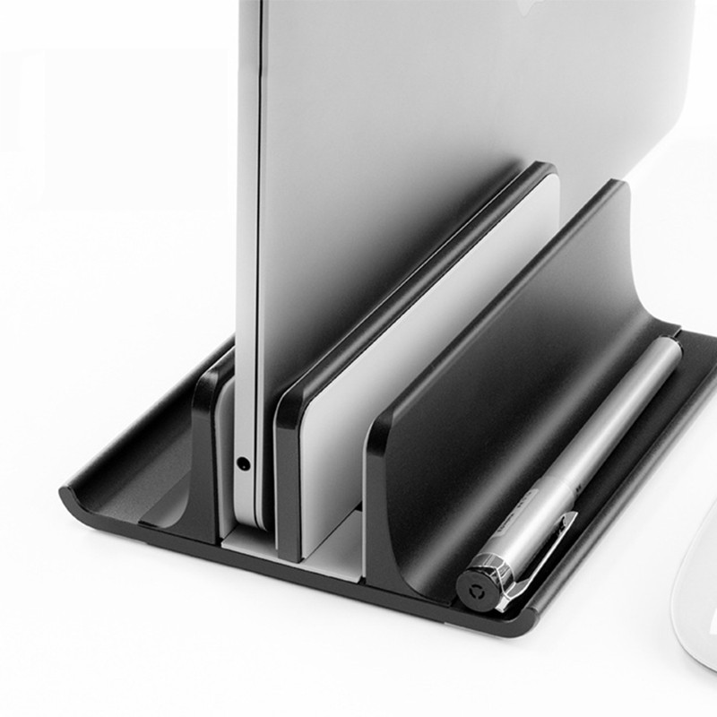 SHAS Dual Slot Aluminum Vertical Laptop Stand - Laptop Holder Compatible for Notebook | BigBuy360 - bigbuy360.vn