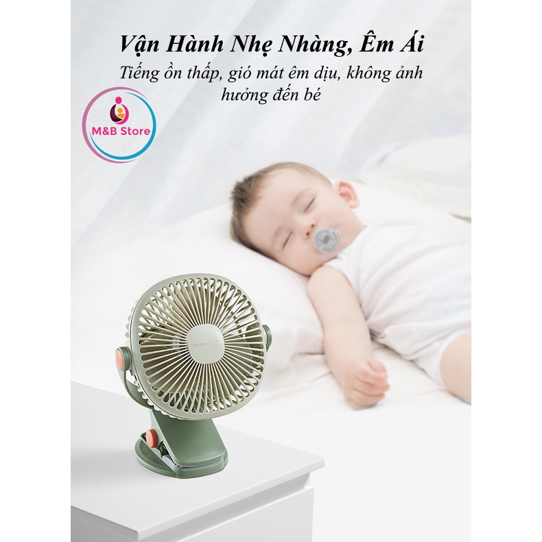 Quạt Kẹp Di Động Cao Cấp, Tiện Lợi, Pin Sạc - BabyCare