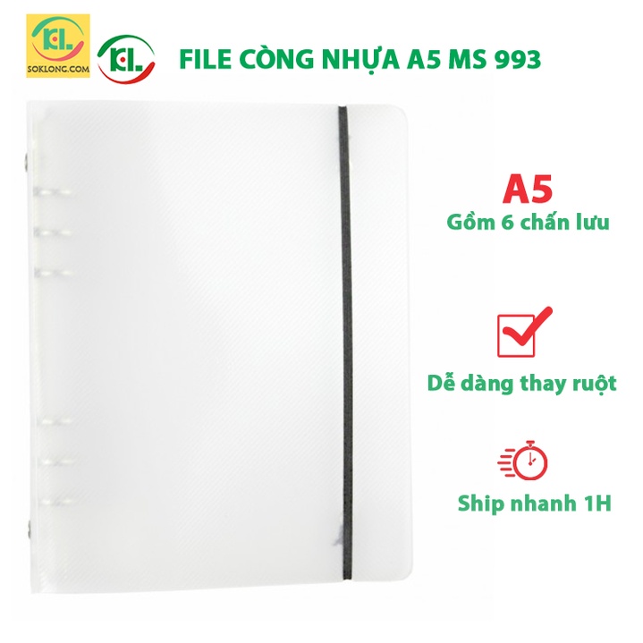 File còng Klong A5, B5, còng sắt, nhựa lưu trữ tài liệu binder dễ refil giấy Klong