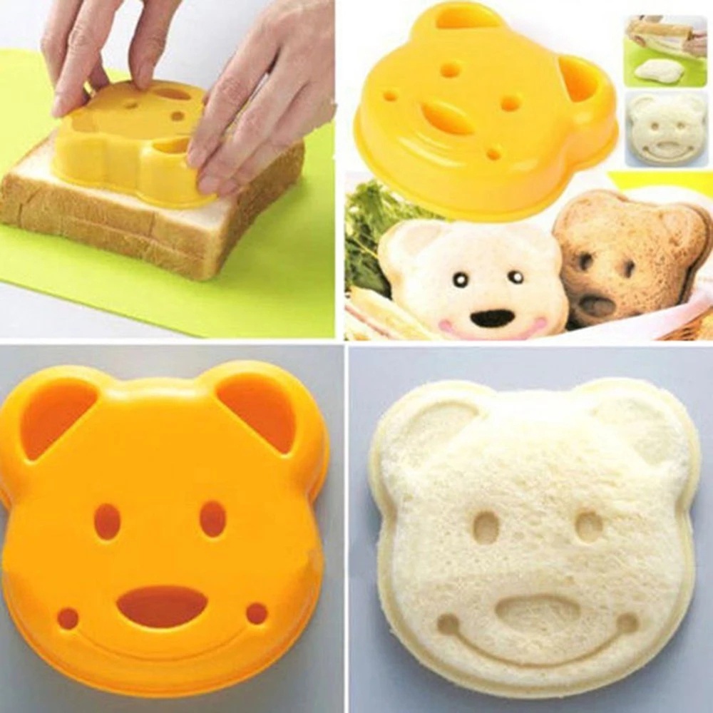 Khuôn Cắt Bánh Mì Sandwich / Bánh Quy Dập Nổi Hình Gấu Nhỏ Dễ Thương DIY