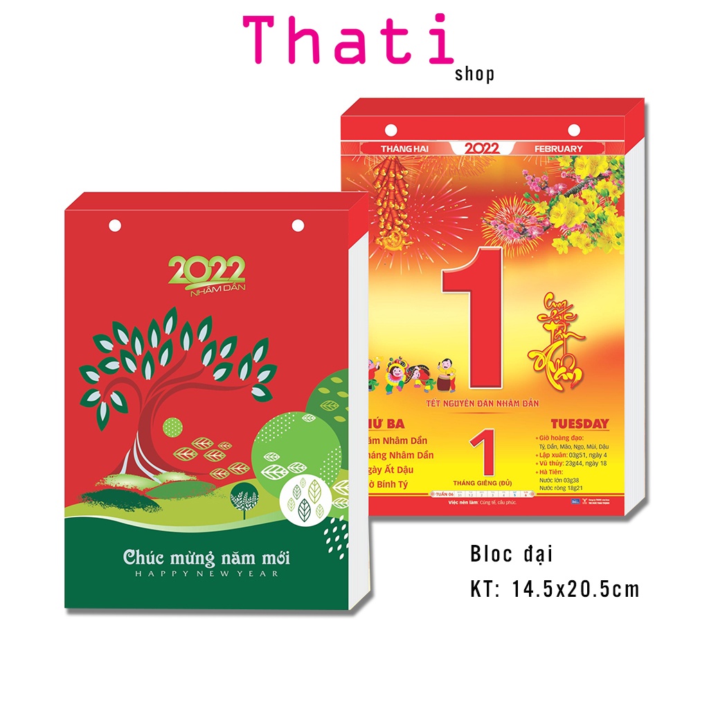 Lịch bloc 2022, lịch 2022 bloc đại phong cảnh 14.5x20.5cm