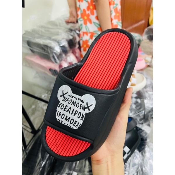 Dép Lê Bánh Mì Gấu Nam Nữ Độn Đế Cao 4cm Siêu Nhẹ IPOMOEA cao cấp, dép EVA bánh mì in gấu unisex Ulzzang Hot 2022