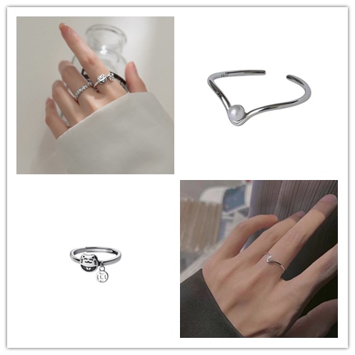 Nhẫn Đeo Tay Hình Mèo May Mắn Đính Ngọc Trai Thời Trang