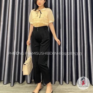 Hot - quần baggy vải cạp cao 3 cúc -