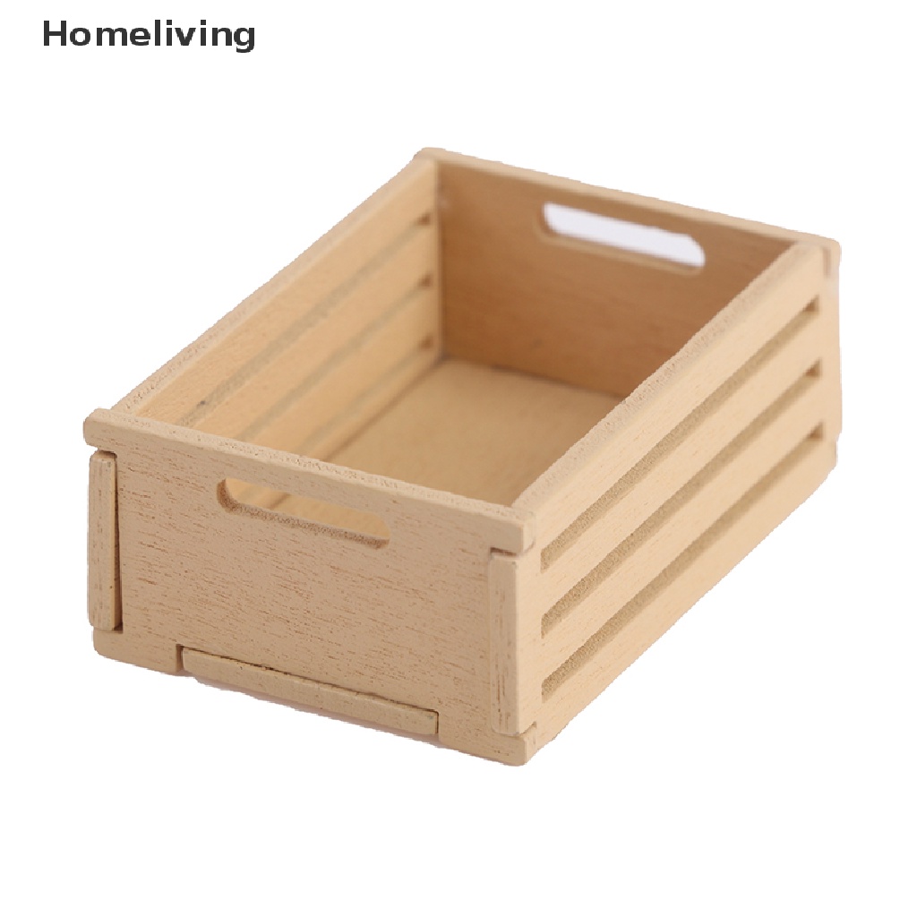 Bộ 3 Khung Trái Cây mini Bằng Gỗ Tỉ Lệ 1: 12 Trang Trí Nhà Búp Bê