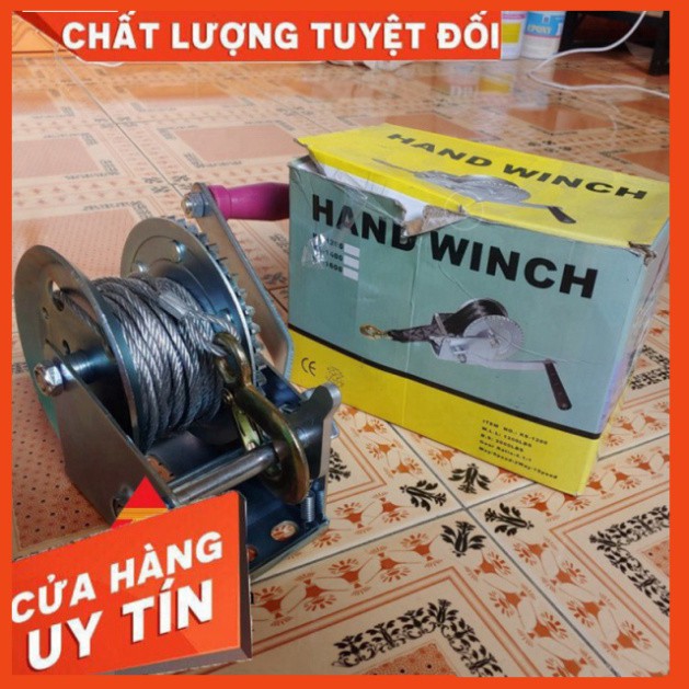 Tời Quay Tay 1200 LBS Tải Trọng 500 Kg Có Cáp Móc 10 Mét Liên Sơn Kho Miền Nam