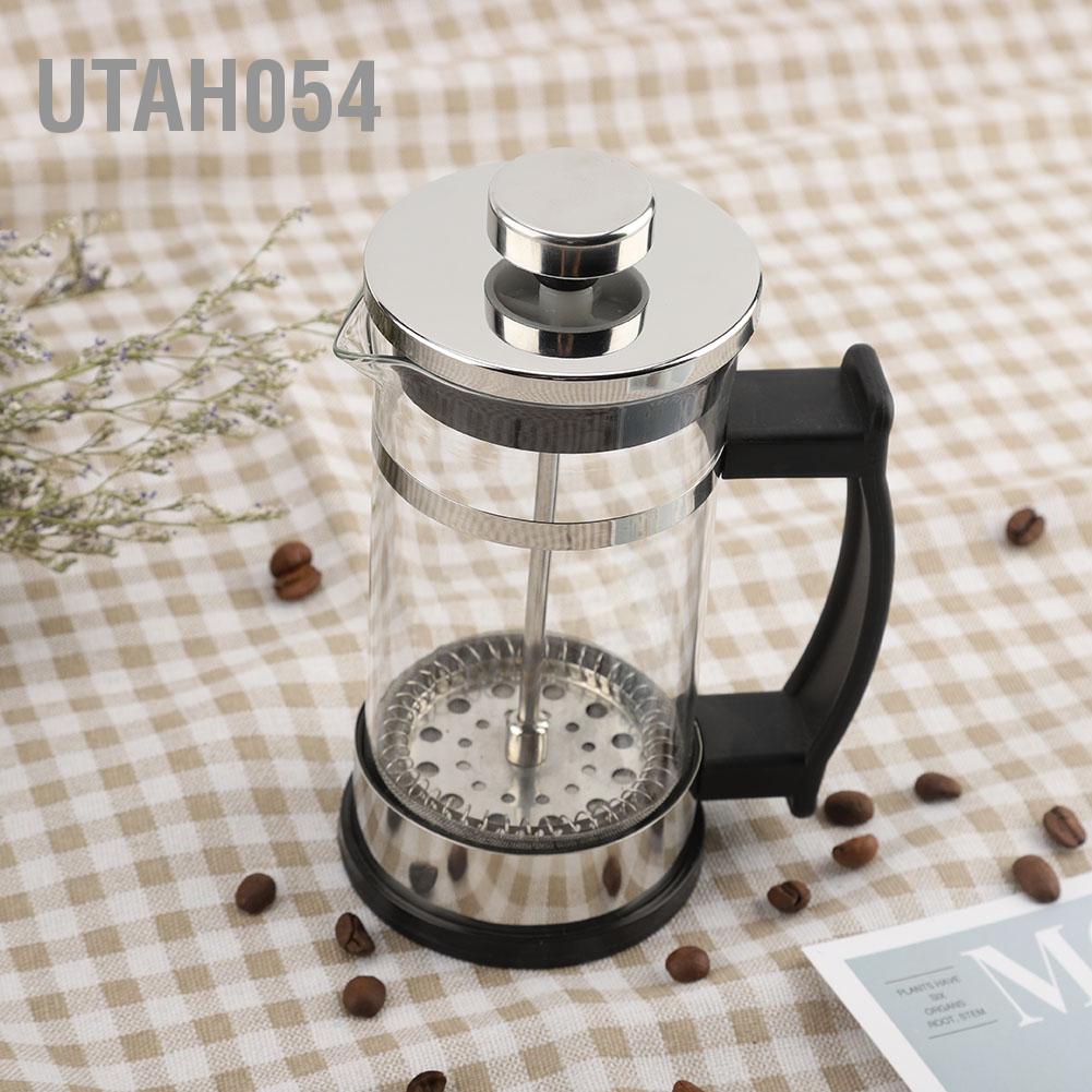 Hàng Sẵn Bình pha cafe, pha trà chuẩn kiểu Pháp Bình cafe để bàn Chuẩn French Press bằng thép không gỉ【Utah054】