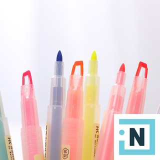 [Giá Sỉ Từ 3 Cây] Bút Dạ Quang Hai Đầu No.519 Thân Tròn Nhiều Màu