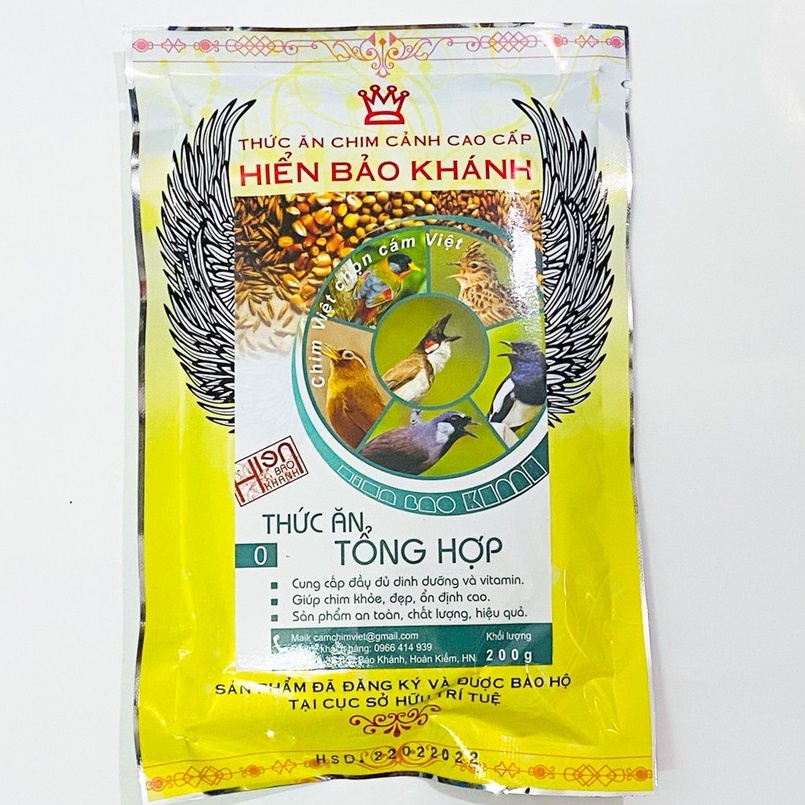 Cám chim Hiển Bảo Khánh cám chim tổng hợp dạng viên phụ kiện lồng chim Minibica CC18